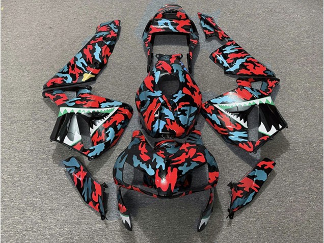 03-04 Rouge & Bleu Camo CBR600RR Carénage