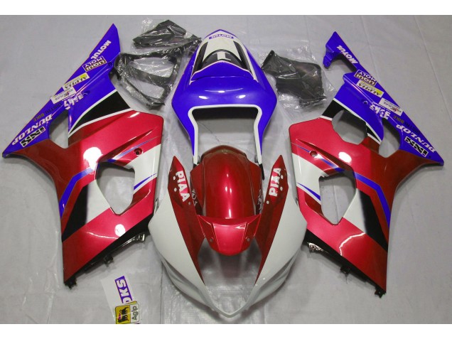 03-04 Rouge Bonbon Brillant & Bleu GSXR 1000 Carénage