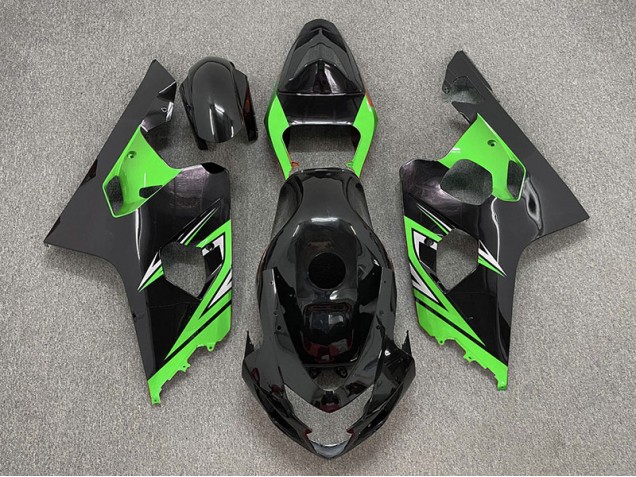 04-05 Noir Brillant & Vert GSXR 600-750 Carénage 04-05 Noir Brillant & Vert GSXR 600-750 Carénage