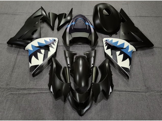 04-05 Requin Noir Mat & Bleu Clair ZX10R Carénage