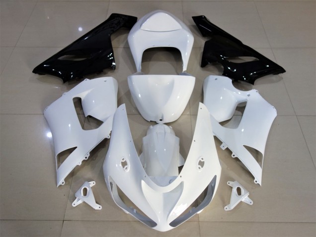 05-06 Blanc Brillant & Noir ZX6R Carénage 05-06 Blanc Brillant & Noir ZX6R Carénage