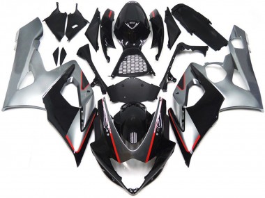 05-06 Noir & Argent Brillant Avec Rouge GSXR 1000 Carénage