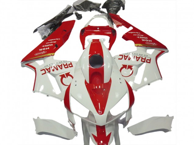 05-06 Personnalisé Blanc & Rouge CBR600RR Carénage