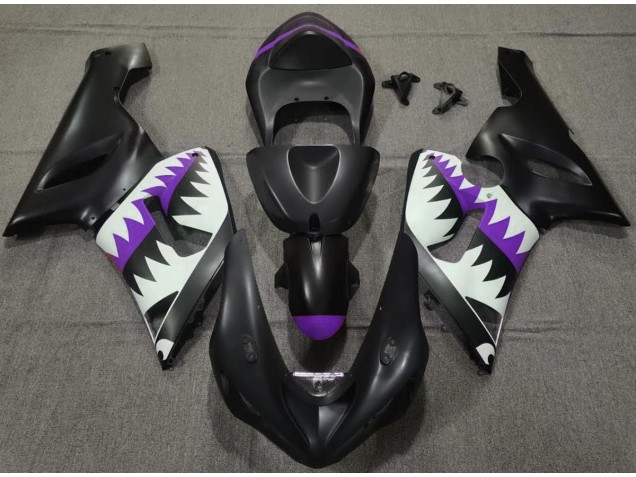05-06 Requin Noir Mat & Violet ZX6R Carénage 05-06 Requin Noir Mat & Violet ZX6R Carénage