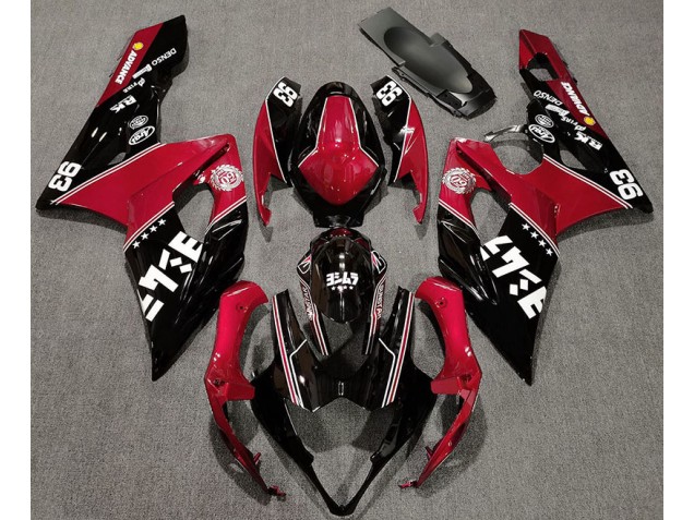 05-06 Rouge Brillant & Noir Personnalisé GSXR 1000 Carénage 05-06 Rouge Brillant & Noir Personnalisé GSXR 1000 Carénage