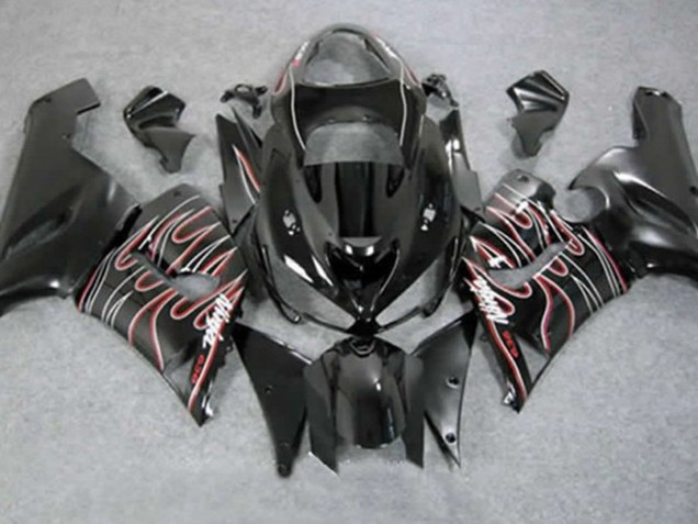 05-06 Rouge Noir Flamme ZX6R Carénage