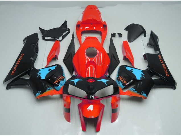 05-06 Éclaboussures Bleu Clair Sur Rouge CBR600RR Carénage