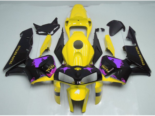 05-06 Éclaboussures Jaune Brillant & Violet CBR600RR Carénage 05-06 Éclaboussures Jaune Brillant & Violet CBR600RR Carénage