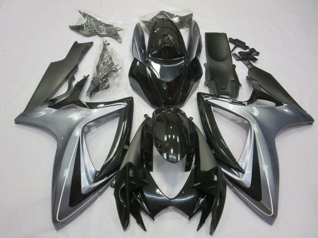 06-07 Argent Clair & Noir GSXR 600-750 Carénage 06-07 Argent Clair & Noir GSXR 600-750 Carénage
