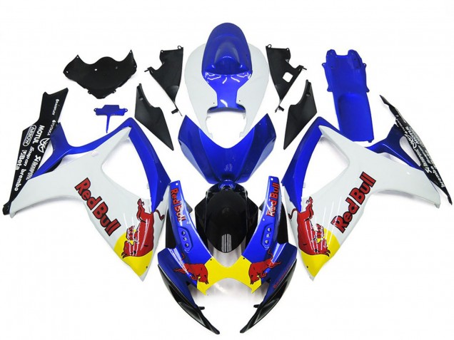 06-07 Blanc & Bleu Rouge Taureau Personnalisé GSXR 600-750 Carénage