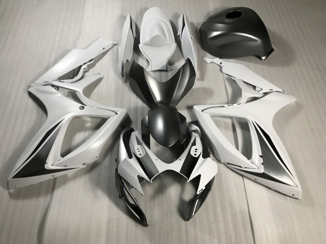 06-07 Blanc Mat & Gris GSXR 600-750 Carénage