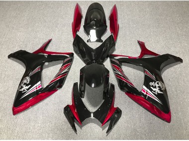 06-07 Design Rouge Brillant & Noir GSXR 600-750 Carénage