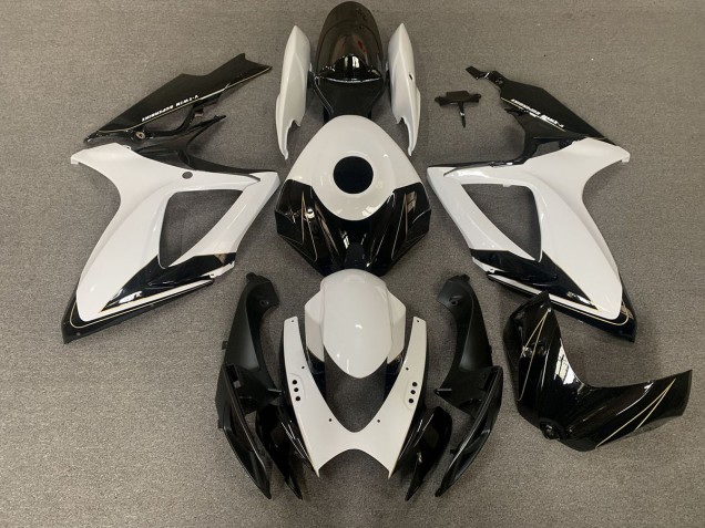06-07 Noir Mat & Blanc Brillant GSXR 600-750 Carénage