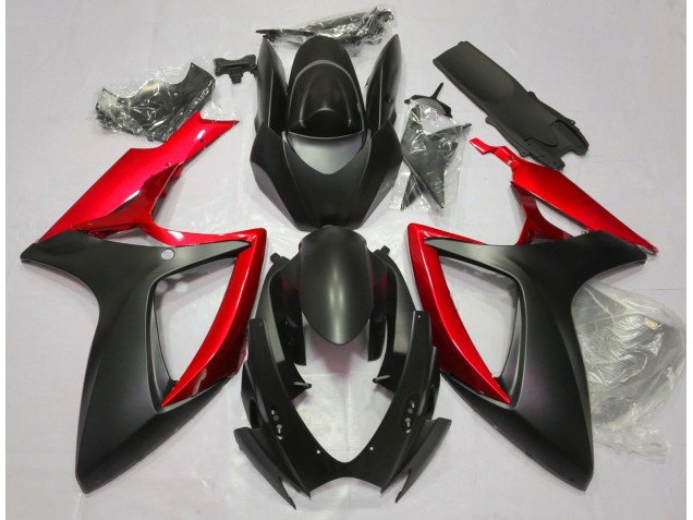 06-07 Noir Mat & Rouge GSXR 600-750 Carénage 06-07 Noir Mat & Rouge GSXR 600-750 Carénage