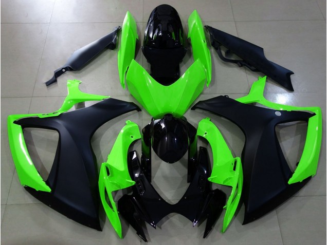 06-07 Noir Mat & Vert GSXR 600-750 Carénage 06-07 Noir Mat & Vert GSXR 600-750 Carénage