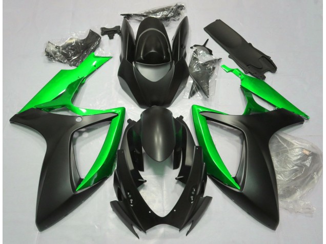 06-07 Noir Mat & Vert GSXR 600-750 Carénage