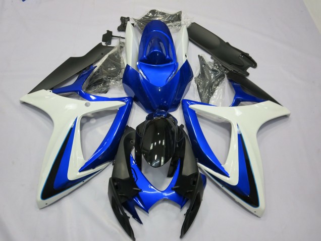 06-07 OEM Style Blanc Bleu GSXR 600-750 Carénage
