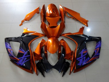 06-07 Orange Vif & Noir Brillant GSXR 600-750 Carénage