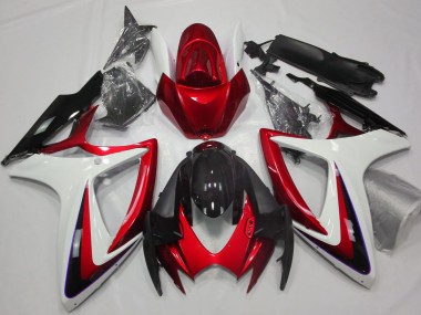 06-07 Rouge & Blanc Débadgé GSXR 600-750 Carénage