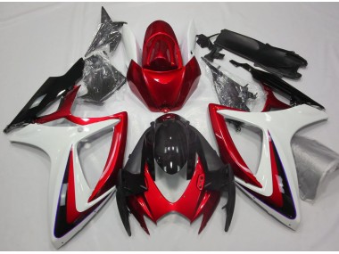 06-07 Rouge & Blanc Débadgé GSXR 600-750 Carénage
