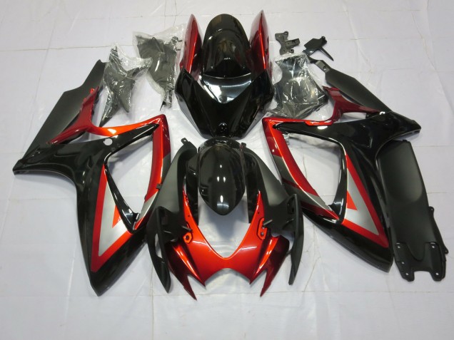 06-07 Rouge Foncé Noir GSXR 600-750 Carénage 06-07 Rouge Foncé Noir GSXR 600-750 Carénage
