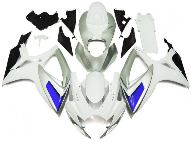 06-07 Style Argenté Blanc & Bleu Brillant GSXR 600-750 Carénage 06-07 Style Argenté Blanc & Bleu Brillant GSXR 600-750 Carénage