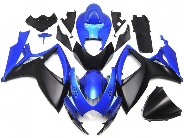 06-07 Style Personnalisé Noir Mat & Bleu OEM GSXR 600-750 Carénage 06-07 Style Personnalisé Noir Mat & Bleu OEM GSXR 600-750 Carénage