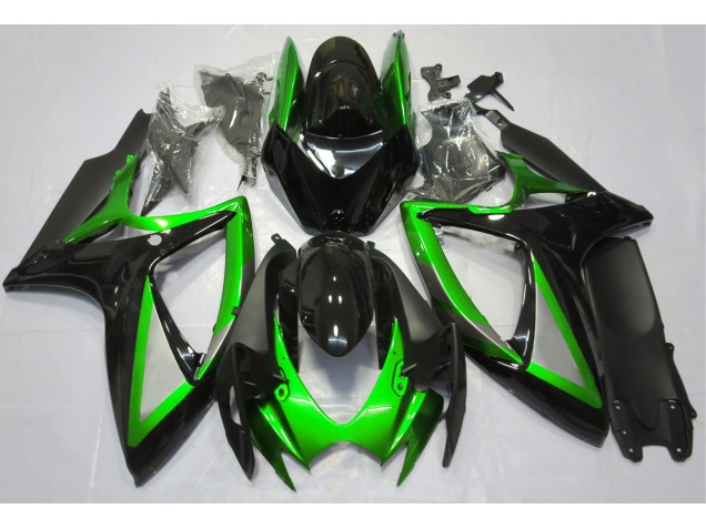 06-07 Vert Brillant & Noir GSXR 600-750 Carénage