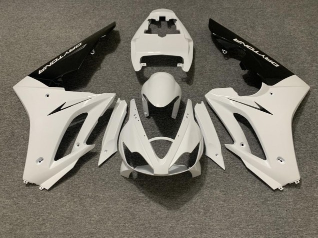 06-08 Blanc Brillant & Noir Daytona 675 Carénage