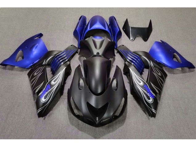 06-11 Noir Mat & Bleu ZX14R Carénage