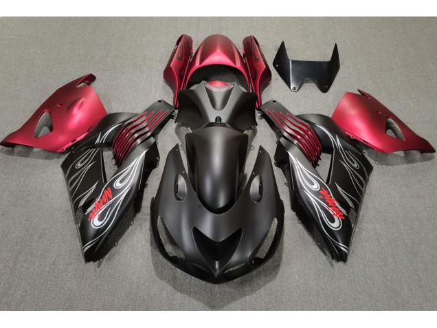 06-11 Noir Mat & Rouge ZX14R Carénage 06-11 Noir Mat & Rouge ZX14R Carénage