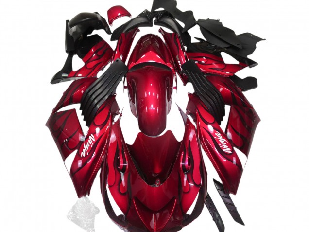 06-11 Rouge Brillant & Flamme ZX14R Carénage