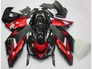 06-11 Rouge Brillant & Noir Uni ZX14R Carénage