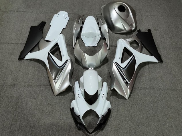 07-08 Argent Blanc Personnalisé Avec Noir GSXR 1000 Carénage