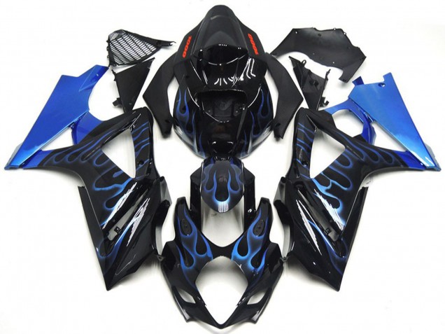 07-08 Bleu & Noir Personnalisés Flamme GSXR 1000 Carénage 07-08 Bleu & Noir Personnalisés Flamme GSXR 1000 Carénage