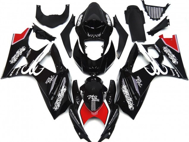 07-08 Noir & Blanc Avec Du Rouge GSXR 1000 Carénage 07-08 Noir & Blanc Avec Du Rouge GSXR 1000 Carénage