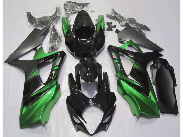 07-08 Noir Brillant & Vert GSXR 1000 Carénage