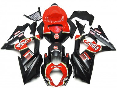 07-08 Noir Mat Vibrant Personnalisé Lucky Strike GSXR 1000 Carénage