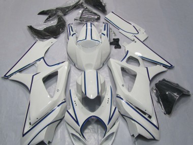 07-08 Rayure Pin Bleu Blanc Brillant GSXR 1000 Carénage