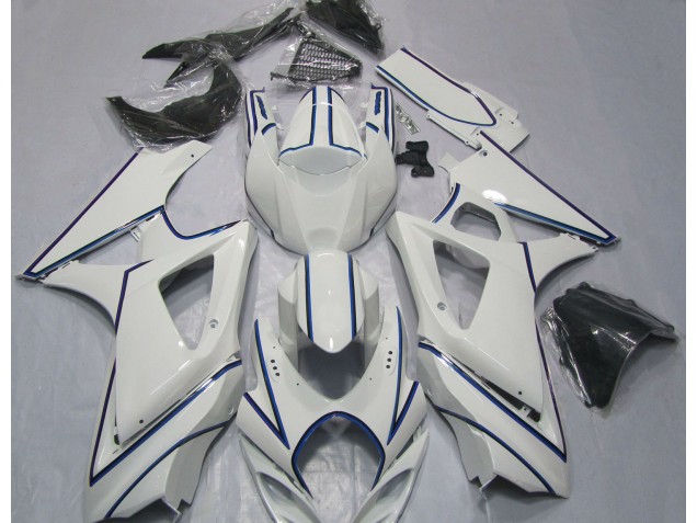 07-08 Rayure Pin Bleu Blanc Brillant GSXR 1000 Carénage