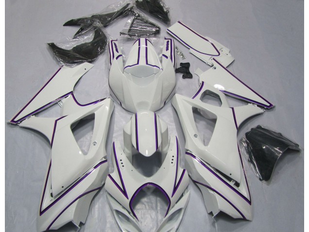 07-08 Rayure Épingle Violet Blanc Brillant GSXR 1000 Carénage