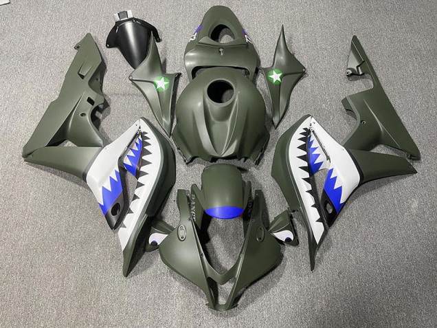 07-08 Requin Vert Mat & Bleu CBR600RR Carénage