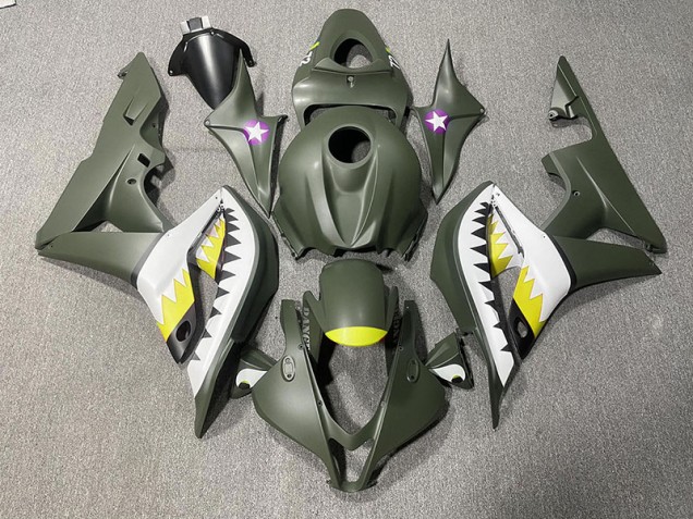 07-08 Requin Vert Mat & Jaune CBR600RR Carénage