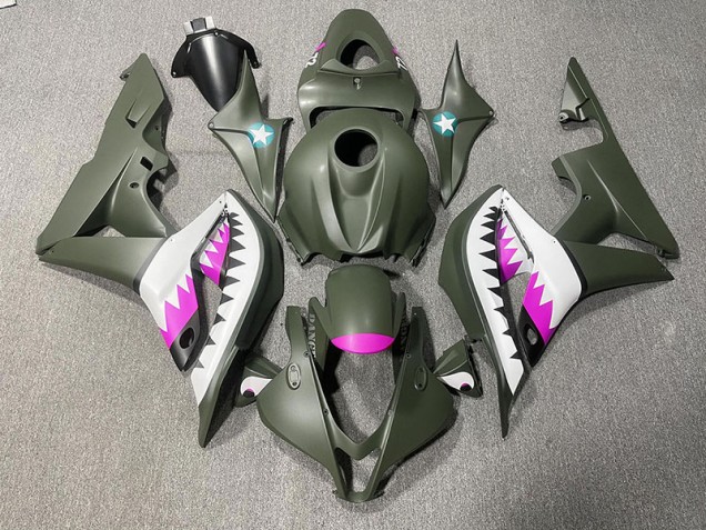07-08 Requin Vert Mat & Rose CBR600RR Carénage 07-08 Requin Vert Mat & Rose CBR600RR Carénage