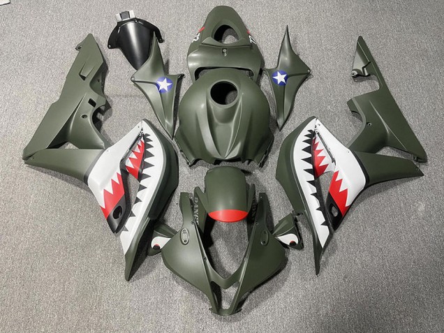 07-08 Requin Vert Mat & Rouge CBR600RR Carénage