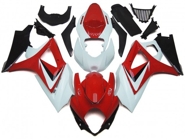 07-08 Rouge Brillant Avec Style Blanc OEM GSXR 1000 Carénage 07-08 Rouge Brillant Avec Style Blanc OEM GSXR 1000 Carénage