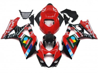 07-08 Rouge Brillant Multicolore GSXR 1000 Carénage