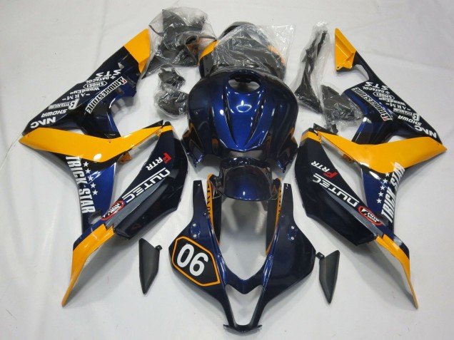 07-08 Spécial Bleu Profond & Jaune CBR600RR Carénage 07-08 Spécial Bleu Profond & Jaune CBR600RR Carénage