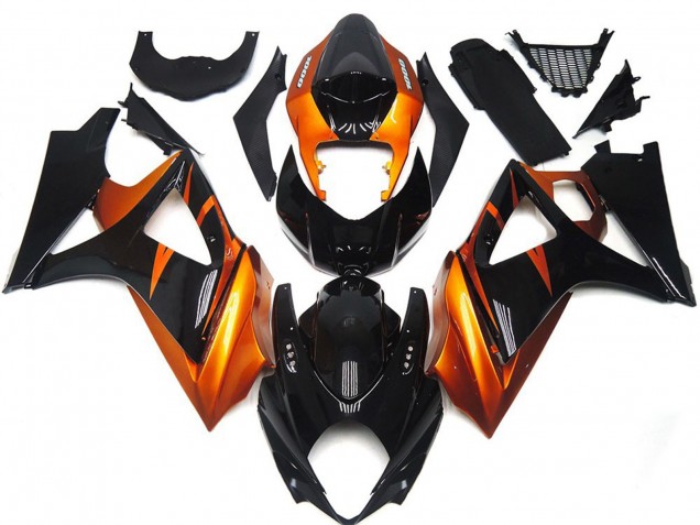 07-08 Style Orange & Noir Brillant GSXR 1000 Carénage