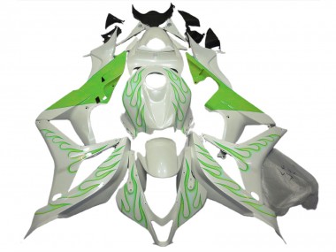 07-08 Vert Lime Flamme Sur Blanc CBR600RR Carénage